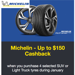 Cashback Offers when you purchase 4 tyres from JAX!